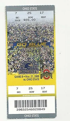 2009 Michigan Ohio State State Football Ticket Stub  V/g • $10.99