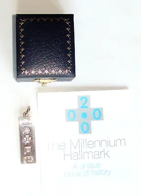 £28.50 • Buy New Vintage 925 Silver Millenium Hallmark Ingot Pendant 16.6g (Sheffield) Boxed