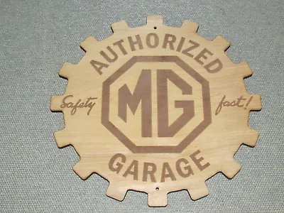 MG Authorized Garage Wood Gear Sign Man Cave Sports Car Garage Art MGB • $35