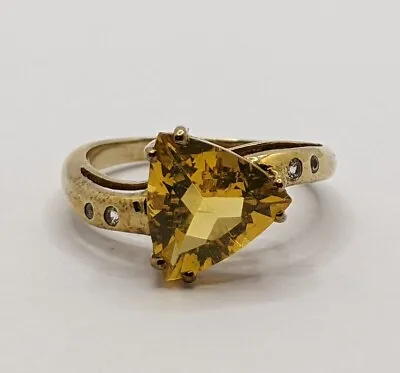 9ct Gold Trilliant Cut Fire Opal And White Topaz Dress Ring  • £179