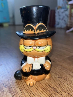 £18.99 • Buy Garfield Enesco 1982 Vintage Ceramic Cat Top Hat Wedding Suit 5” Figure Ornament