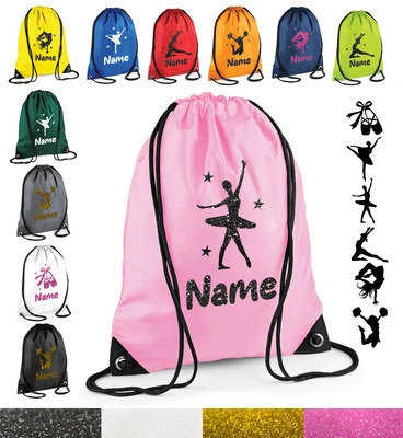 £8.97 • Buy Personalised Dance Pull String Bag Girls Glitter Drawstring Ballet Kids Gift