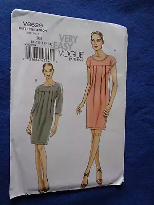 Very Easy Vogue Sewing Patt - Lady's Dress 2 Versions 2010 8-14 Uncut • £4.50