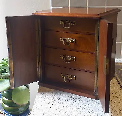 Late 19th/Early 20th Century Walnut Collectors Cabinet - 32cm Tall • £200