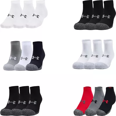 Under Armour Mens Womens 3 Pairs Ankle Socks HeatGear Low Cut Sports Golf Socks • £9.99