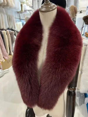100% Real Fox Fur Scarf Winter Warmer Collar Women Natural Fox Scarves Big Shawl • $36.50
