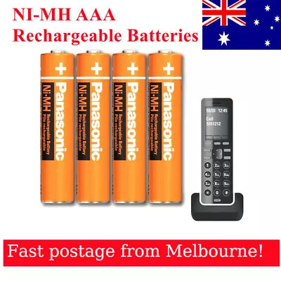 4Pack Panasonic NI-MH AAA Rechargeable Batteries 550MAH For Cordless Phones 1.2V • $20.99