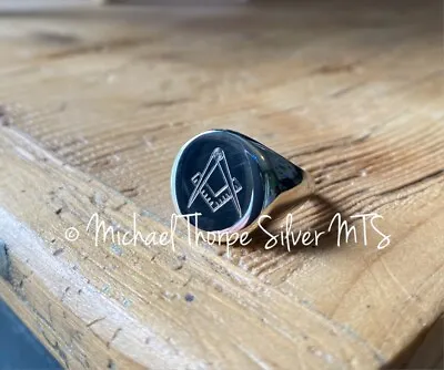 Masonic Ring Size P Heavy Weight Ring With Full Hallmarking Solid Silver • £70
