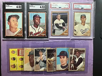 1962 Topps Baseball Complete Set (598) Strong Mid-grade Mantle Brock Mays Aaron • $4149