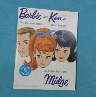 Vintage Mattel Barbie And Ken And Midge White Fashion Booklet • $1.50