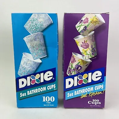 Lot 2 Boxes Dixie Cups 5 Oz Bathroom Kitchen Cups New & Partial Open Flowers • $27.85