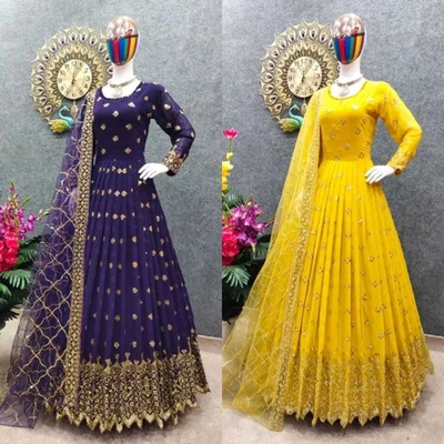 $85.07 • Buy Gown Salwar Kameez Suit New Party Wear Pakistani Indian Wedding Dress Bollywood