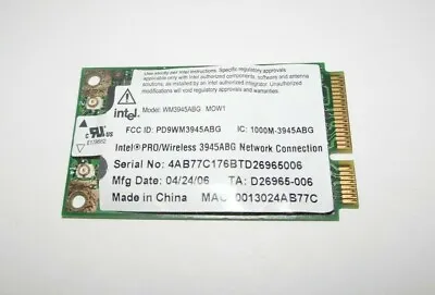 Intel PRO/Wireless 3945ABG Network Connection Mini PCI Express Card WM3945ABG • $5.99