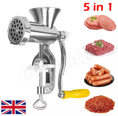 Hand Operated Meat Mincer Heavy Duty Grinder Manual Hand Operated Kitchen Beef^ • £11.69