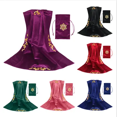 Altar Tarot Cloth Tablecloth Divination Floral Card Bag Wicca Props Retro • $18.17