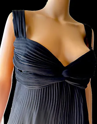 *VALENTINO* Rare Vintage 2000's Silk Twist Front Bustier Evening Dress 10 • $600