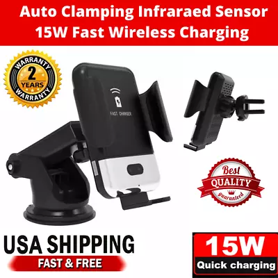 Automatic Clamping Wireless Car Charging Charger Mount Air Vent Phone Holder New • $19.99