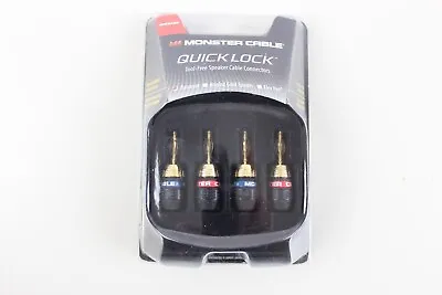 Brand New Monster Cable Quick Lock Bananas Speaker Cable Connectors • $34.99