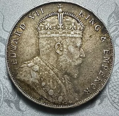 Straits Settlements $1 One Dollar 1908 Silver Coin • $80