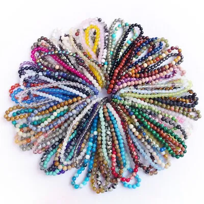 $3.49 • Buy Stretchy 4mm Beads Bracelets Natural Gemstone  Crystal Healing Reiki Amulet