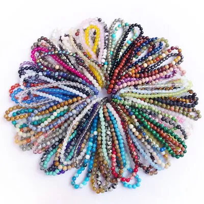 Stretchy 4mm Beads Bracelets Natural Gemstone  Crystal Healing Reiki Amulet • $3.49