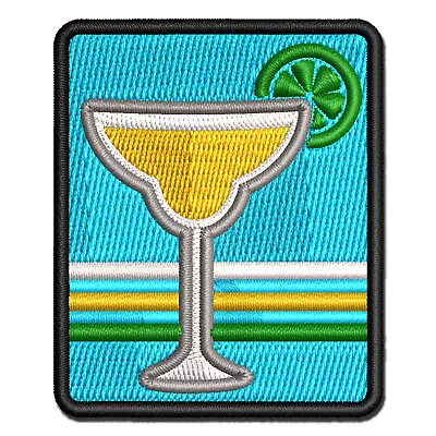 Margarita Cocktail With Lime Multi-Color Embroidered Iron-On Patch Applique • $12.99