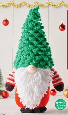 Knitting Pattern Paper Copy For Festive Christmas Gonk / Gnome Dk 12 Inches 22 • £3.59