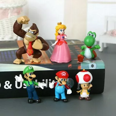 Super Mario Bros Mario Cake Toppers Party Action Figures Birthday Gift Toys • $15.58