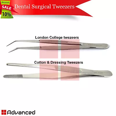 Set Of 2 Medical Tweezers London College Forceps Cotton & Dressing Plier Suture  • $9.77