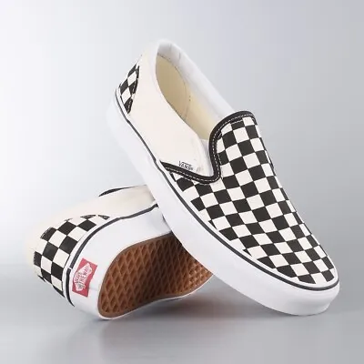 Vans Classic Slip On Checkerboard Black & White Unisex Trainers  • £49.99