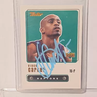 1999-00 Upper Deck Retro #38 Vince Carter NBA COA Signed Card Raptors • $59.99