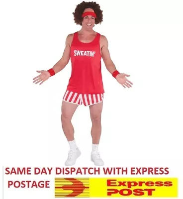 1980s 80 Costume Exercise Maniac Men's Workout Fitness Dress Up Costume Party • $52.90