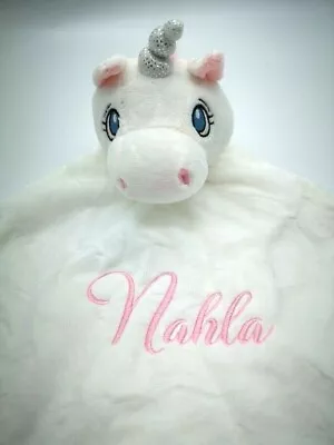 £10.99 • Buy Personalised Baby UNICORN Comforter  Tag Blanket Boy Girl Gift CUBBIE