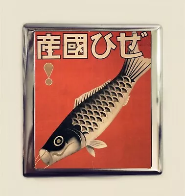 Asian Fish Cigarette Case Business Card ID Holder Wallet Vintage Ad Koi • $13.99