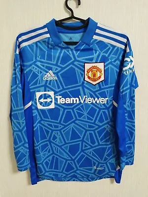 Sz L Kids Manchester United Football Jersey Goalkeeper Shirt 2022/2023 • $28