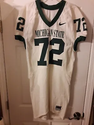 Michigan State Spartans Game Issued Used Nike Football Jersey Sz 48 #72 • $229.97