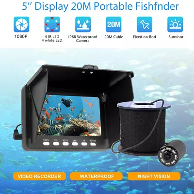 Eyoyo 5  Underwater Find Fish Camera 1080P IPS Display Video Record Ice Fishing • $173.99