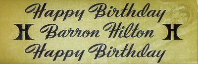 Elvis Presley Repro Happy Birthday Baron Hilton Banner . Las Vegas Hilton Hotel • $9.85