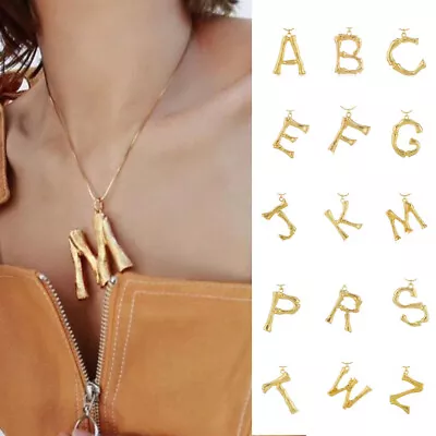 £2.95 • Buy Personalised Initial Letter Necklace Custom Stainless Steel Pendant Chain Gift