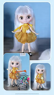 Middle 8  Blythe Doll Factory Full Set With Dress Shoes Jointed Body White Hair • $56.52