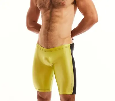 N2N Bodywear Men's Low Rise Solaris Biker Jammer M Green - NWT Swim Gym • $48