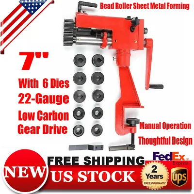 7  Sheet Metal Bead Roller Bending Bender Rolling Machine W/6Dies Red Device US • $191.90