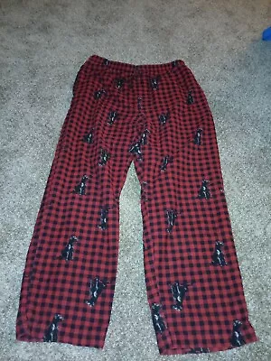 Saddlebred Sleepwear Red Black  Sleep Pants Pajama Bottoms Mens Sz Medium Dogs • $9.99