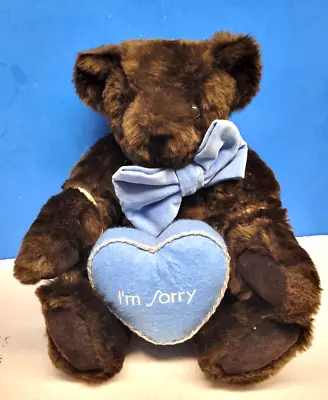 Htf  I'm Sorry  Vermont Teddy Bear Chocolate Brown Blue Bowtie Read Condition-u • $25