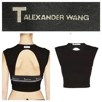 T BY ALEXANDER WANG Ribbed Crop Cut- Out Back Detail Tank Top • $100