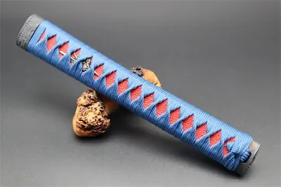 Japanese Sword Hilt Handle 26CM Tsuka Samurai Katana Handmade Blue & Red Menuki • $86