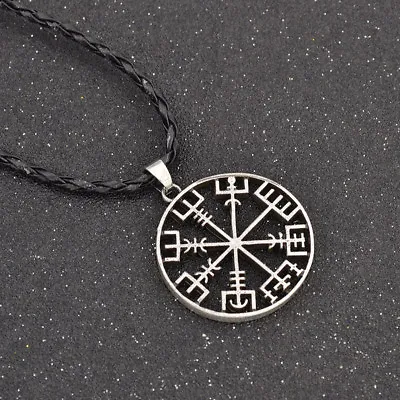 Viking Odin's Symbol Of Norse Runic Pendant Necklace Runes Vegvisir Compass • $1.99