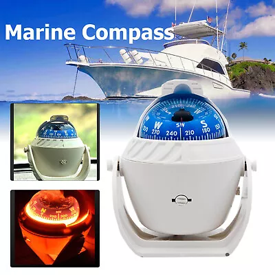 Pivoting Sea Marine Compass With Mount For Boat Caravan Truck Car Navigation AU • $32.59