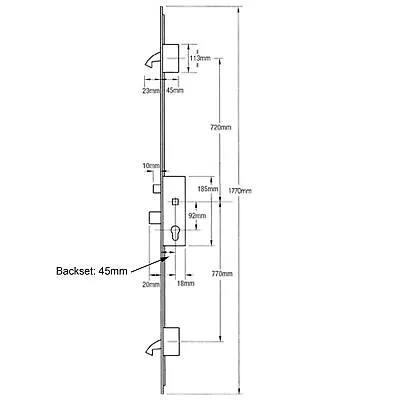 Winkhaus Cobra STV UPVC Door Lock 2 Hook Split Spindle Lift Lever 20mm Faceplate • £110.68