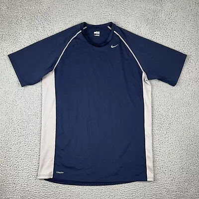 Nike Fit Dry Large Blue Short Sleeve Shirt Nike Pro MetLife Performance Apparel • $7.79